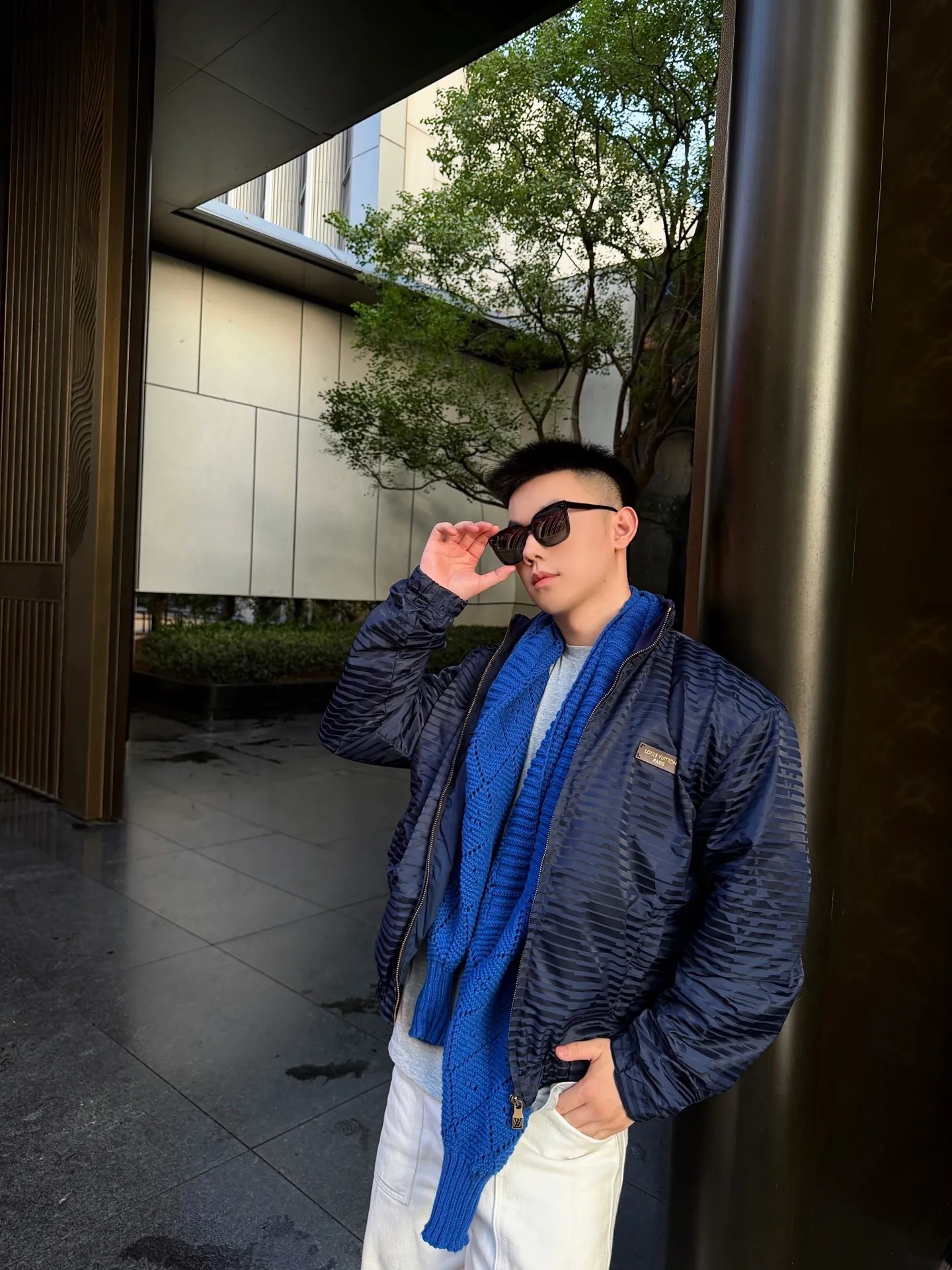 Louis Vuitton/Louis Vuitton jacquard texture patch jacket
